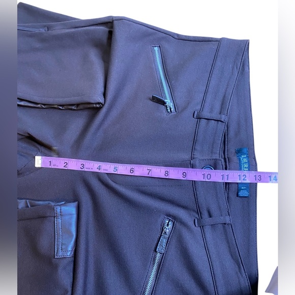 Lauren Ralph Lauren Faux Brown Leather Trim Ponte Riding Pants Women’s Size L - Picture 10 of 12